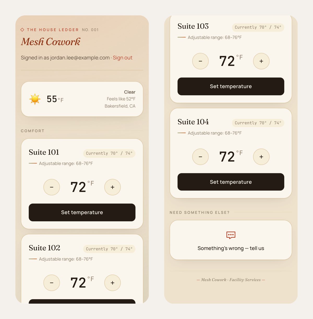 House Ledger guest app on a phone